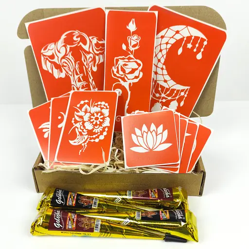 Набор хны с трафаретами для био-тату №5 Fresh Tattoo henna-set-05 - фото 6