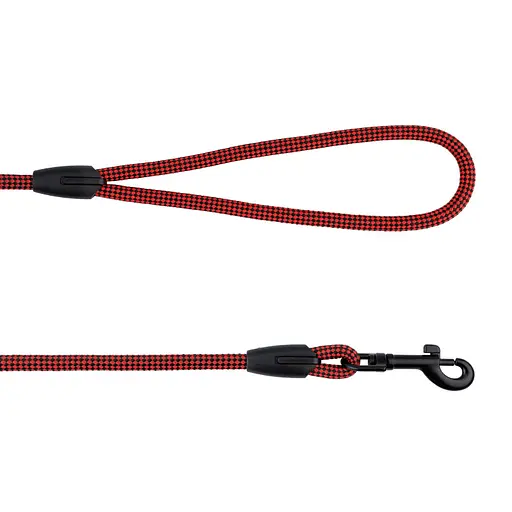 Поводок для собак Barksi Active 183х0.9 см из альпинистского шнура черно-красный - фото 3