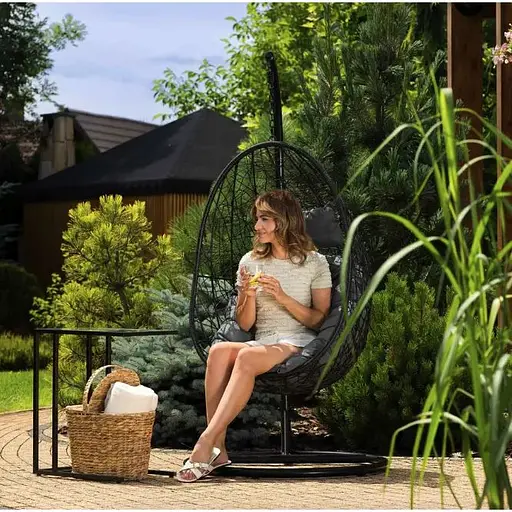 Подвесное кресло-кокон Di Volio Bacoli одноместное черный - фото 2