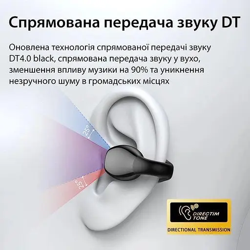 Навушники з спрямованим звуком бездротова Bluetooth 5.3 гарнітура Langsdom TS03 Black - фото 5