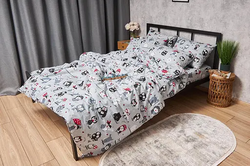 Комплект постельного белья Moon&Star Бязь Gold Люкс Owls Gray семейный 160х220х2 наволочки 4х50х70 - фото 7