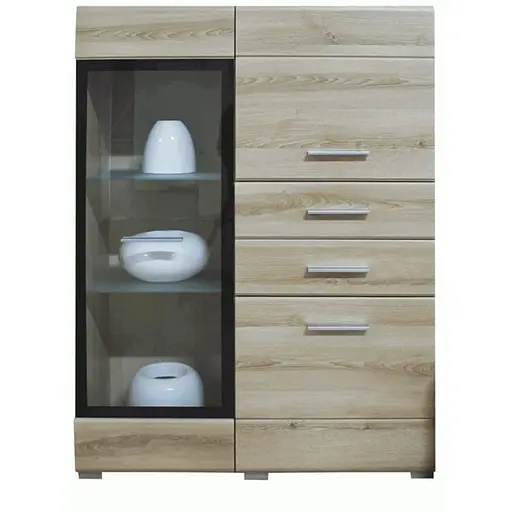 Пенал-витрина Гербор Ушер REG1W2D2S L/P Дуб сонома (GRB-1058)