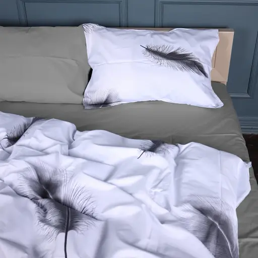 Простыня MirSon Сатин 22-1400 Feather Touch 180x220 см (2200010566666) - фото 4