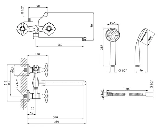 Змішувач для ванни Agua Toledo-C071 (CV014926) - фото 7