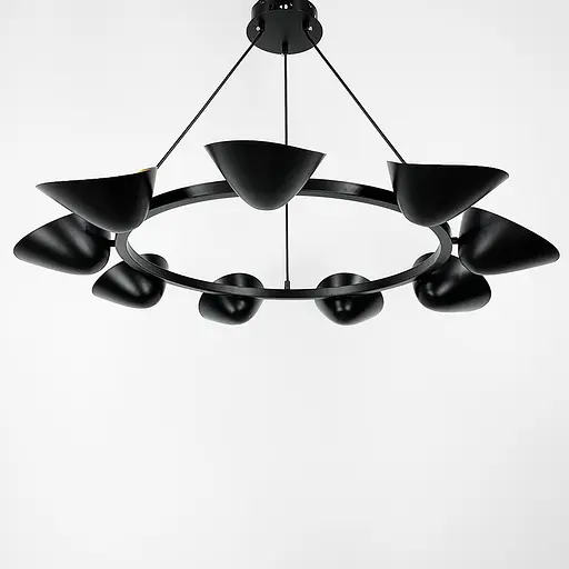 Кольцевая подвесная люстра с поворотными металлическими плафонами Line.F Количество ламп 12 - фото 2