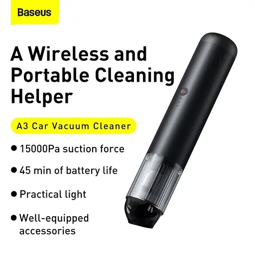 Автомобільний пилосос Baseus CarVacuum Cleaner A3 70 ml (CRXCQA3-0A) - фото 6