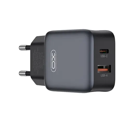 Адаптер живлення зарядний пристрій XO L156 30 W 2 порти USB-A + USB-C - фото 1