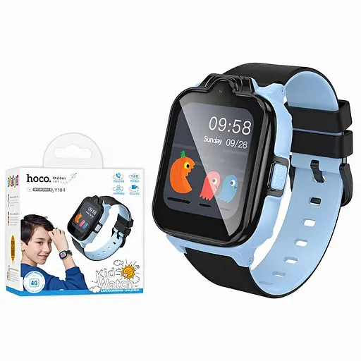Смарт-годинник Hoco Y104 дитячий, 8 МП для зйомки відео та фото, підтримка Nano SIM блакитний