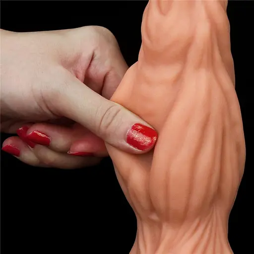 Фалоімітатор з присоскою Lovetoy Dual-Layered Silicone Nature Cock 24.5 см тілесний - фото 4