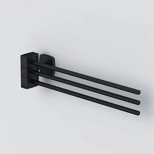 Потрійна вішалка-вертушка для рушників AM.PM Gem black A9032722 Чорний матовий - фото 3