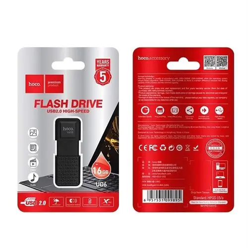 Флэш-накопитель USB Hoco UD6 Intelligent U disk 16Gb матовый черный - фото 4