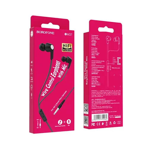 Навушники вакуумні Borofone BM37 Jack 3.5 чорний - фото 3