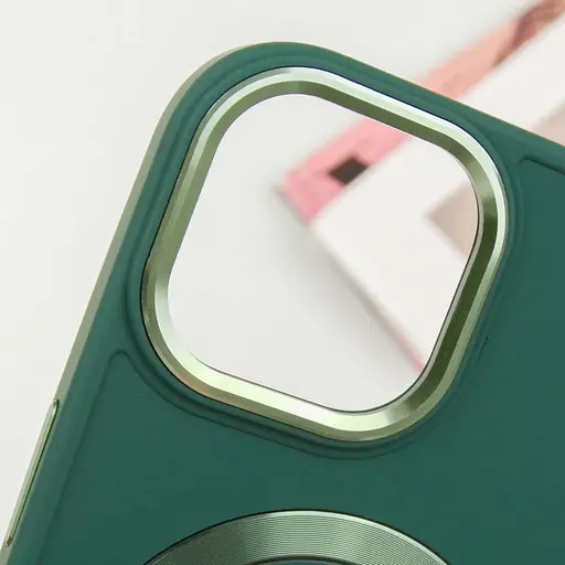 Чохол Epik TPU Bonbon Metal Style with MagSafe для Apple iPhone 15, 6.1 Зелений/Pine green - фото 3