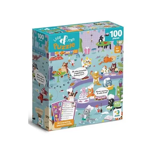 Пазл Шукай та знаходь "Котяче кафе" 300667 DoDo, 100 деталей, 33х47 см, в коробці (4823115911018) - фото 1