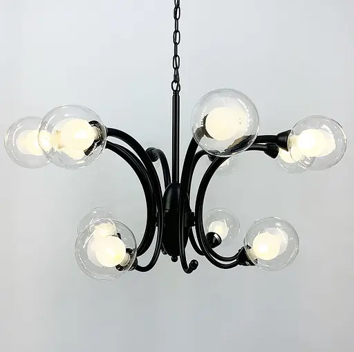 Дизайнерская подвесная люстра с 12 двойными плафонами Line F | Ст. ZL1427/8+4 - фото 4