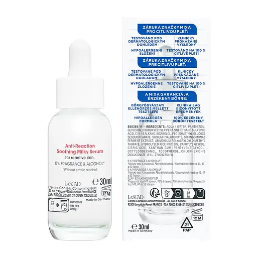 Сыворотка с пантенолом Mixa Anti-Reaction Milky Serum для успокоения и уменьшения раздражений чувствительной кожи лица 30 мл - фото 2