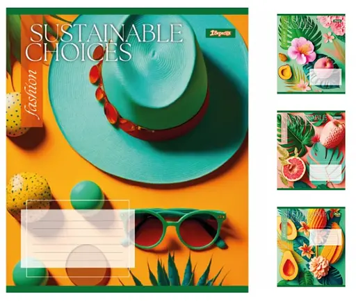 Зошити учнівські 48 аркушів лінія 1В Sustainable choices, 10 шт. в упаковці