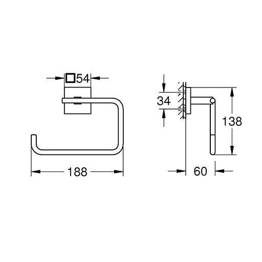 Тримач для рушника Grohe QuickFix Start Cube 409752430 Чорний матовий - фото 2