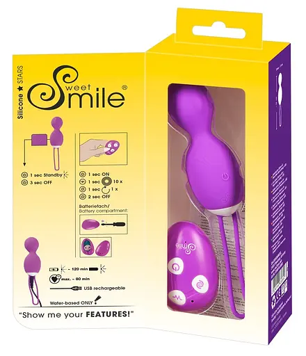 Вагінальні кульки Sweet Smile Remote Controlled Rotating Love Balls, 16 см, фіолетовий - фото 9