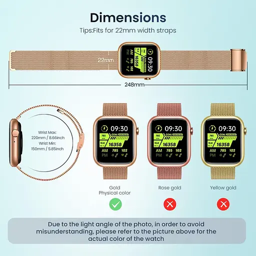 Женские умные часы для телефонов Android iOS: Золотые умные часы для женщин, 1,83-дюймовый трекер - фото 3