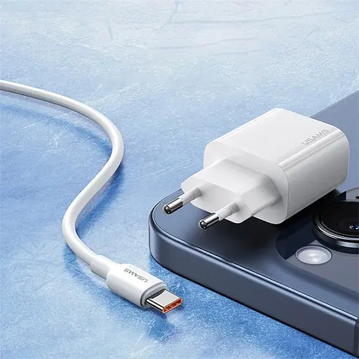МЗП Usams US-CC226 Kit-Yi Ser. 20W (1USB-C) + кабель Type-C to Type-C White - фото 5