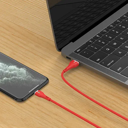 Кабель Hoco Lightning с LED-подсветкой Surplus X45 1 м 2.4A - фото 2