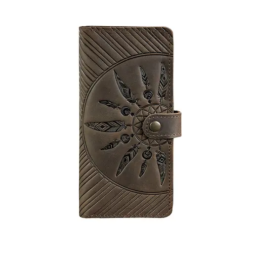 Шкіряне жіноче портмоне 7.0 Інді темно-коричневе - фото 7