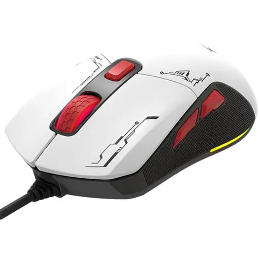 Мишка XTRIKE ME GM-316, ігрова, 7200dpi., 6кн., 13 режимів RGB, 2 панелі, біла