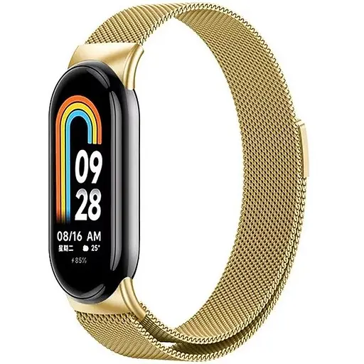 Ремешок для фитнес-браслета Boorui для Xiaomi Mi Band 8 и 9 миланская золотая петля
