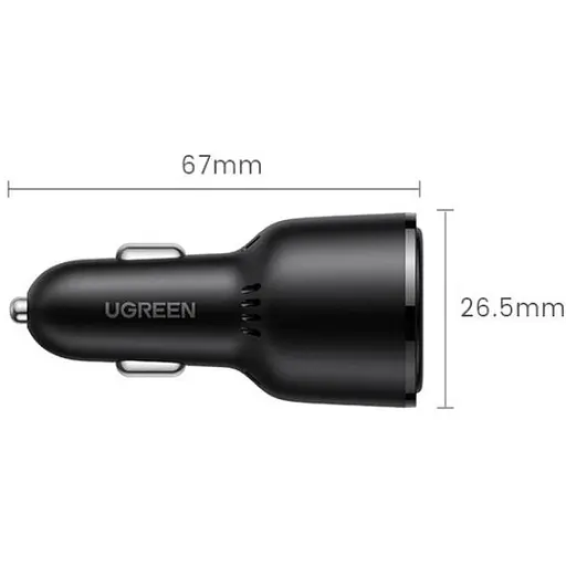 Автомобильное зарядное устройство Ugreen CD239 2xUSB Type-C PD + USB-A Car Charger 69W Max черный - фото 3