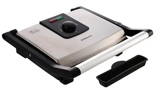 Контактный прижимной гриль Sokany KJ-202 с терморегулятором настольный 2000 Вт - фото 3