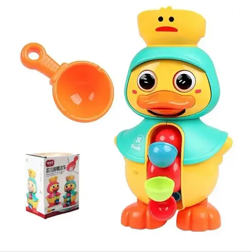 Гра для ванны Утенок, 2 цвета, водяная мельница, лейка
