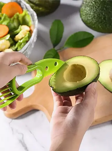 Двусторонний кухонный нож-слайсер для чистки и нарезки авокадо и фруктов, Kitchen Master 87325 - фото 6