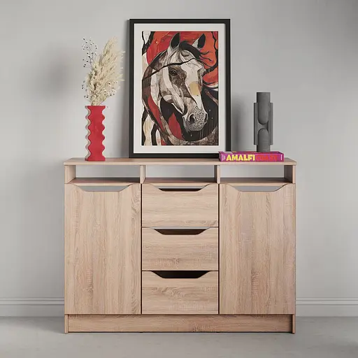 Комод в гостиную MebelStar 1200 Лилу 121x40x89 см Дуб сонома (MBS-1336) - фото 2