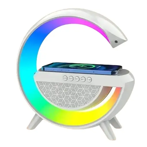 Настільна смарт лампа-нічник RGB 3 в 1 Rainbow Light-Wireless Charger-Speaker