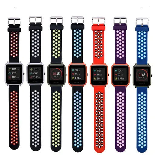 Ремешок силиконовый Boorui для часов 20 мм Nike design черный с синим - фото 5