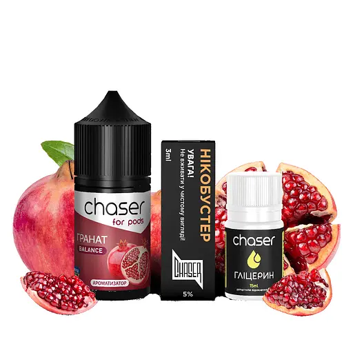Набор компонентов для самозамеса солевой заправки CHASER For Pods BALANCE NEW 30 мл Гранат, 0-50 мг (15618)