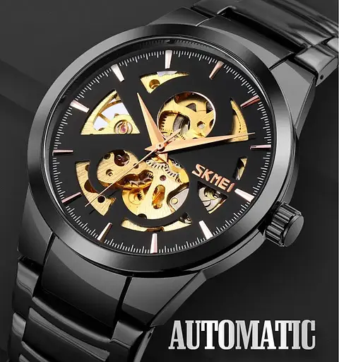 Мужские скелетоны часы Skmei 9243 скелетон (Черные) - фото 6