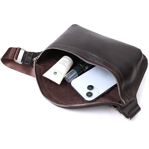 Бананка для мужчин из натуральной кожи GRANDE PELLE 25х15х4,5 см sum0026993 - фото 19