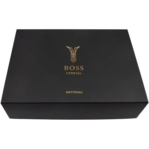 Подарунковий набір склянок Boss Crystal "Козаки" з золотими і срібними накладками - фото 2