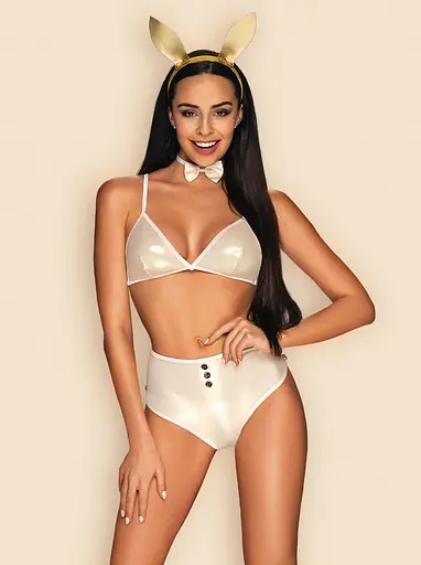 Еротичний костюм Obsessive Neo Goldes L/XL білий - фото 3