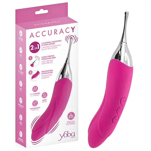 Вібратор Yoba Paris Accuracy 2in1 18.3 см рожевий - фото 3