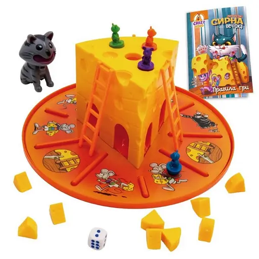 Настільна гра "Сирна вечірка" Vladi Toys VT8055-38 гігантський сир на круглій основі - фото 2