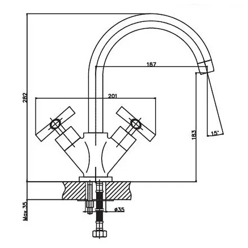 Змішувач для кухні Haiba SENTOSA 011 HB0362 - фото 2