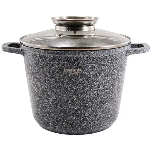 Кастрюля Zauberg алюминиевая 4.0 л 24 см глубокая с мраморным покрытием индукционная серая (0620-SN)