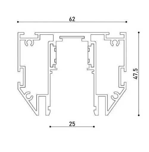 Магнітний трек для натяжної стелі під демпфер 3M KLOODI KDMG-STRECTH TR 3M BK - фото 5
