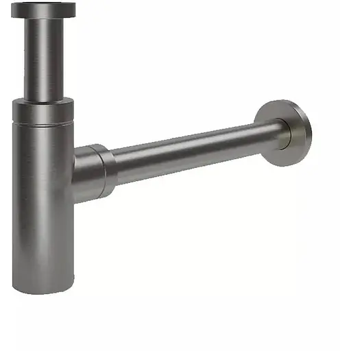 Сифон для раковини під донний клапан, латунь, збройова сталь Frap F82-9, Графітовий хром - фото 1