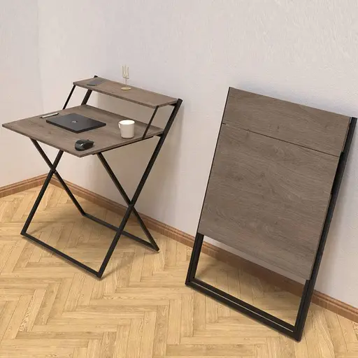 Стіл трансформер Компакт 4 750x790x720 Чорний метал ДСП Дуб Сонома Трюфель 16 мм FRD-104694