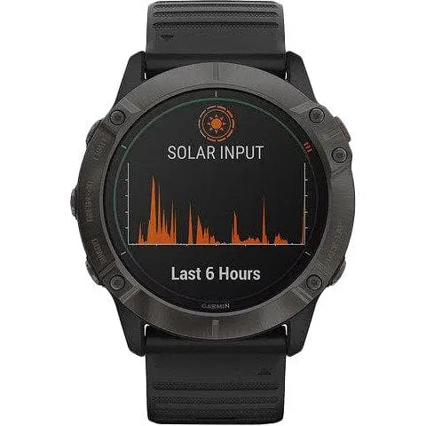 Спортивные часы Garmin Fenix 6X Pro Solar Titanium Carbon Grey DLC with Black Band (010-02157-21)