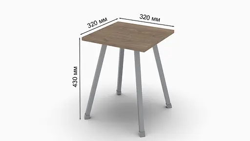 Табурет Ferrum-decor 430x320x320 Серый металл ДСП Дуб Сонома Трюфель 16 мм (FRD-104647) - фото 3